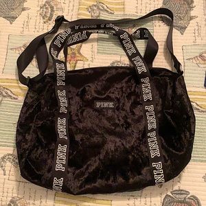 PINK Black Velvet overnight duffle